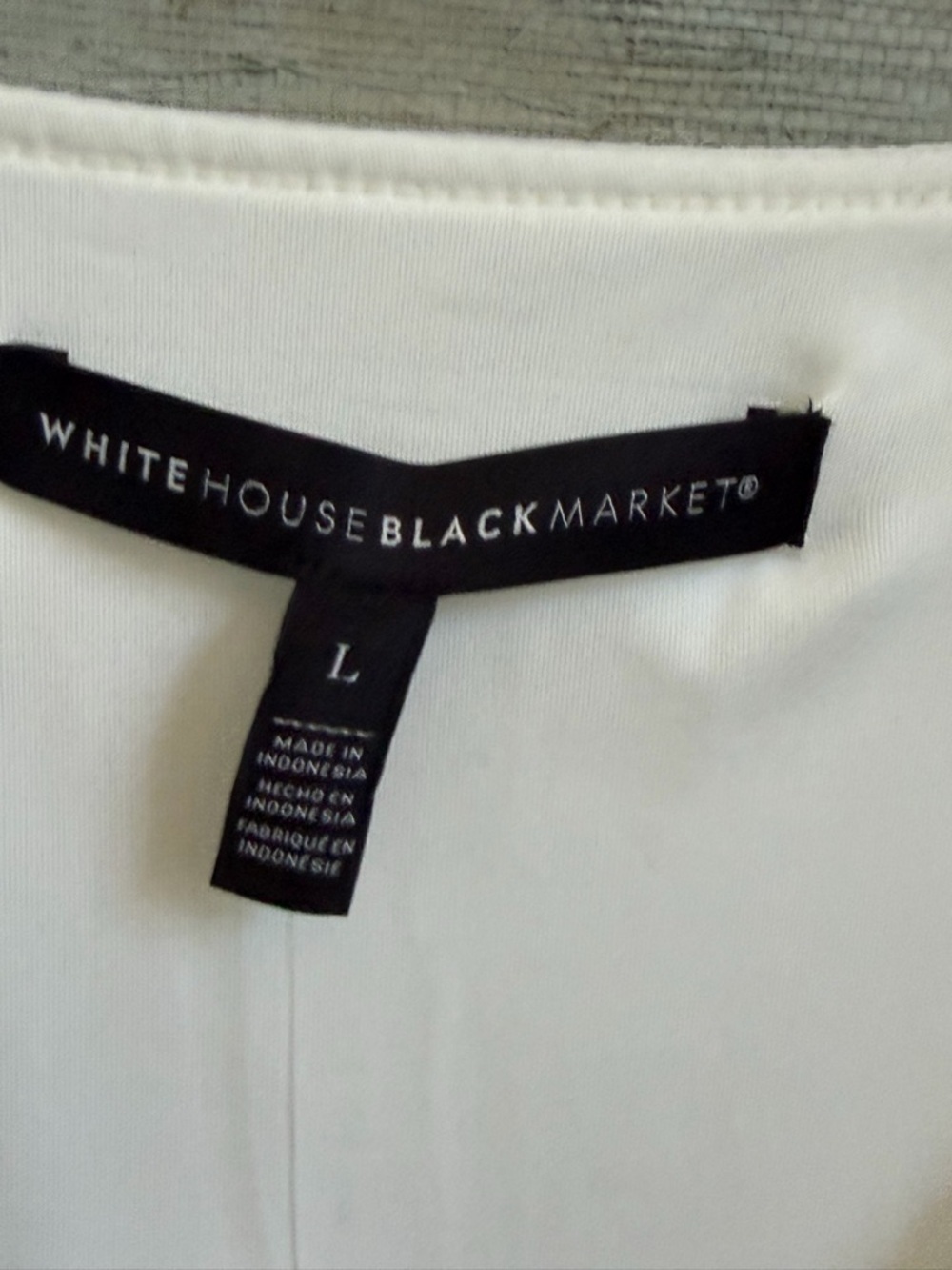 NWT new large WHBM White Lace-Up V-Neck Sleeveless Top - Picture 6 of 11
